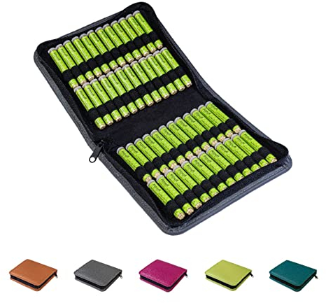 Homöopathische Taschenapotheke, Globuli-Tasche zum Buch Quickfinder Homöopathie (GU) von Dr. Markus Wiesenauer, gefüllt mit 48 Globuli-Röhrchen (Glas), aus echtem Leder (anthrazit-grau)