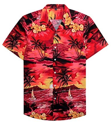siliteelon Mens Hawaiian Shirt Short Sleeve Floral Aloha Shirts for Summer Beach Holiday,L