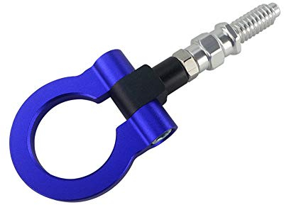 Abschleppöse Haken Abschleppöse Auto Abschlepphaken Anhängerkupplung, Universelle Aluminiumlegierung Vorderer Stoßstangenring Abschleppschlaufe, Frontstoßstange Abschleppseil Tow Strap,Blau