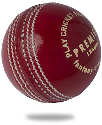 Cricnix Cricket Ball Premier Red Leather Red 156g (1-Pack/3-Pack/6-Pack) for Seniors Match