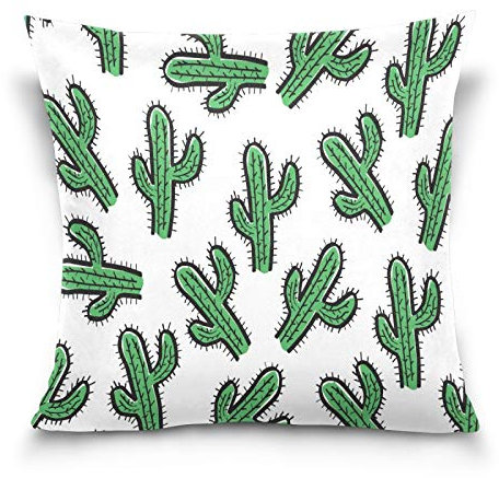 HMZXZ Kissenbezug 50x50cm Tropisch Kakteen Kaktus Dekorative quadratische Kissenbezüge Kissenhüller für Couch Sofa Schlafzimmer Wohnzimmer
