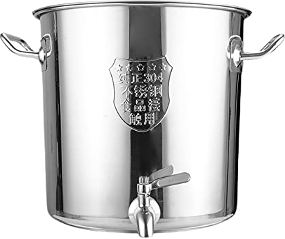 Barilotto in acciaio inox, secchio di grande capacità, con rubinetto, pentola in acciaio inox con coperchio in acciaio inox (Size : 25 * 25cm)