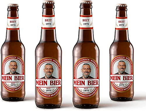 Bierflaschen Etikett personalisiert mit Foto & Text | Aufkleber-Set | ab 6 Stück | Motiv: Peter (Rot)