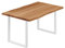LAMO Manufaktur Esstisch Küchentisch Schreibtisch Couchtisch aus Massivholz, mit Baumkante 100x60x76 cm (AxBxH), Loft, Dunkel/Weiss, LOB-01-A-004-9016L