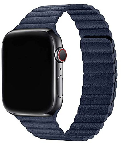 AIYIRUO Compatibile con Apple Watch Cinturino Magnetic in Pelle Band 49mm 45mm 41mm 44mm 40mm Braccialetti di Ricambio con Forte Magnetica per iWatch Series 8/7/6/5/4/3/2/1,SE