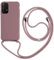 Keteen Collier pour Samsung Galaxy A13 4G Coque Silicone Liquide Bumper Housse Galaxy A13 4G Lanière avec Cordon Réglable Longueur Chaîne Lanyard Case Housse Étui pour Samsung Galaxy A13 4G, Or Rose