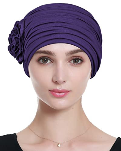 Alnorm Foulards Chimio Couvre-Chef Soyeux pour l'alopécie Violet