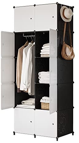 JOISCOPE DIY Regalsystem Kleiderschrank, Schrank Organizer kleiderschrank, Portable Garderobe für hängende, Raumersparnis kleiderschränke, für Wohnzimmer, Kinderzimmer, Schlafzimmer 10 Würfel