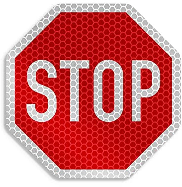 Kleiner Verkehrszeichen-Aufkleber - Mini-Verkehrszeichen - Durchmesser 10 cm - reflektierend - diverse Symbol-Aufkleber zur Kennzeichnung außen und innen (Stop)