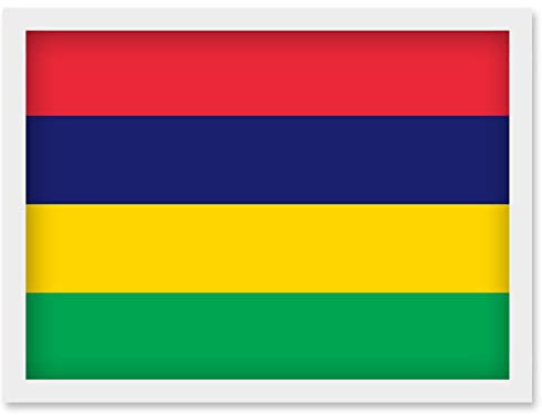 Artery8 Mauritius National Flag Patriotic Vexillology World Flags Country Region Poster Artwork Framed Wall Art Print A4