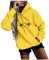 Sweat A Capuche Femme Manches Longues Imprimée Cordon Top Extérieur Travail Tshirt Marque Pas Cher Hauts Casual Doux Blouse Printemps Automne Tee Shirt Humour Jaune XXL