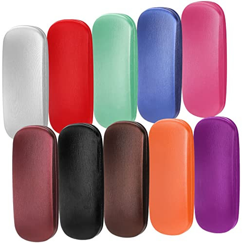 Frcctre 10 Stück Hartschalen-Brillenetui, Sonnenbrillenetui, Klappetui, Unisex, tragbare Brillenetui, Schutzhülle für Männer und Frauen, Mehrfarbig, Medium