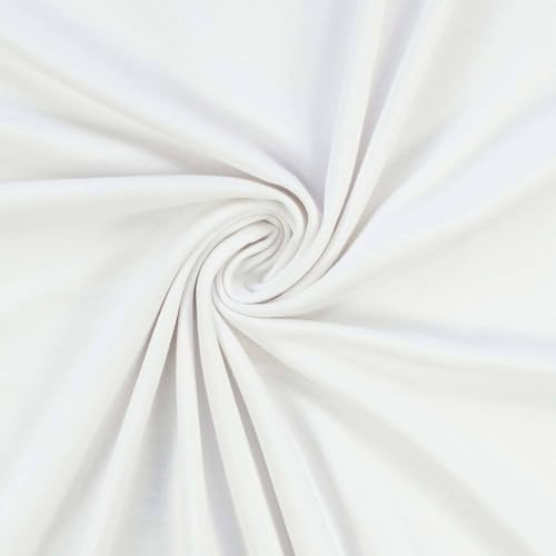 Viskose-Jersey Stoff, elastisch, uni weiß (Länge am Stück: ab 50cm / Breite: 150cm)