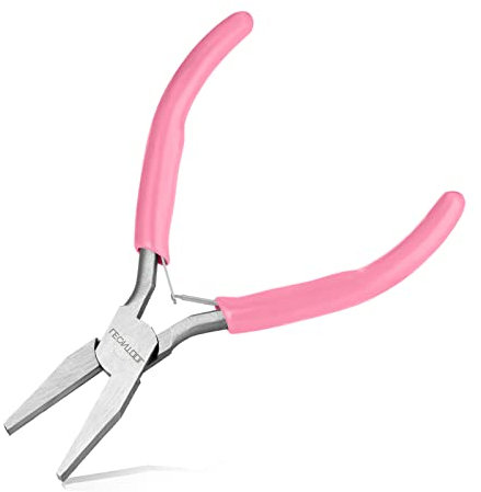 LEONTOOL 12,7 cm Mini-Flachzange für die Schmuckherstellung, glatte Backen, Entenschnabelzange, kleine flache Zange, Schmuckherstellung, Zubehör für Drahtbiegen, Glätten
