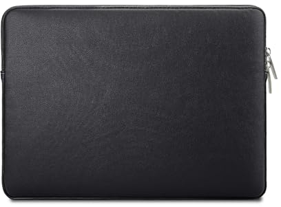 jooeer 14 Inch Laptop Sleeve Case for 14 MacBook Pro M2 M1 A2779 A2442 2023-2021 Notebook Chromebook, Protective Waterproof PU Leather Cover Slim Padded Computer Bag, Black