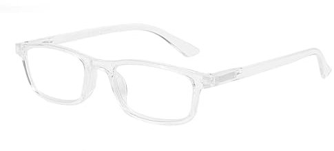 OKH Blaues Licht blockierende Brille für Herren Damen Computer Gaming Brille Anti Blendung Anti Augen Stamm Reduzieren Kopfschmerzen Brillen mit Federscharnieren (Transparent Rechteck)
