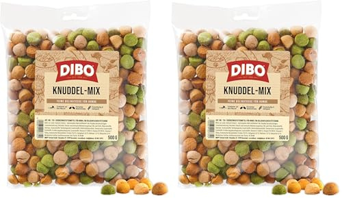 DIBO Knuddel-Mix, 500g-Beutel, Backwaren als gesunde, natürliche Ernährung für Hunde von DIBO, Hundefutter, Barf, B.A.R.F, Leckerli, Hundekekse (Packung mit 2)