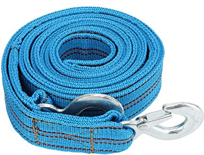 Hochleistungs Abschleppgurt, 13 Fuß/4 M LKW Fahrzeugbergungsgurt, 5 Tonnen Abschleppseil, Hochfestes Nylon Bewegungsseil Mit Haken Für LKW, Jeep, Boot, Traktor, Auto