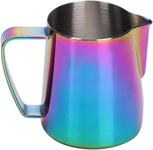 Milk Frothing Jug for Coffee Machine,Stainless Steel Milk Cup,Milk Frothing Pitcher, Milk Jug Coffee Pitcher Milk Cup Milk Jug Cup For Latte Art Kitchen Coffee Accessories 350ml Milk Jug(Color:Black,S