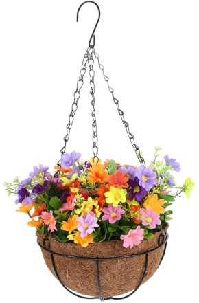 Cabilock Cesta Colgante Artificial De Flores Decoración De Jardín Flores Maceta
