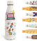 Grsta Gourde Isotherme, 500ml Gourde Enfant, Gourde Personnalisée avec Fusée, Gourde Sport Sans BPA, Double Paroi Isolante, Bouteille d'eau anti Fuite, pour l'École, Bureau, Voyage, Sports, Blanc