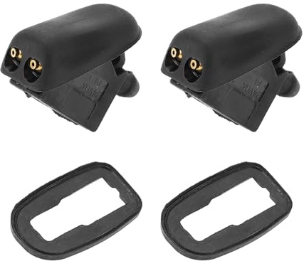 VekAuto Ugelli Lavavetri Anteriori Per Ford Fusion 2002-2012 2 Pz | Nero, ABS, 1442176, Installazione Facile, Sostituzione Diretta, Per Lavaggio Automatico, Rimozione Neve E Ghiaccio