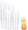 AKOLAFE 120 Mini Dessert Cups - 65ml Angled Plastic Cheesecake Pots, Reusable, Clear, Round, Sweet Cups for Parties (8x4cm)