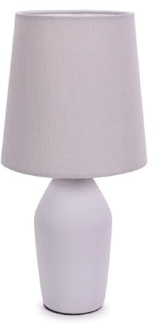 ValueLights | Lilac Ceramic Base Table Lamp with Tapered Fabric Lampshade Bedroom Bedside Light | Table Lamps & Home Improvements Essential