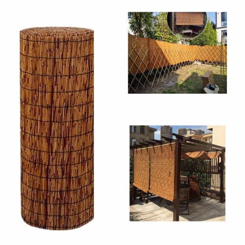 Bambus-Rollos für Privatsphäre im Freien, 1 m x 2 m Breite, ideal für Küche, Garten, Holzpavillons und Balkonfenster, Raffrollo für einen coolen und stilvollen Look.