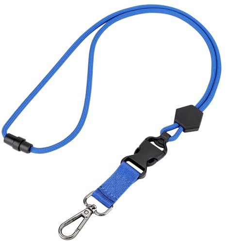 Segus Schlüsselband Lang, 1 Stück, Blau, Sicherheitsverschluss, Verstellbare Länge, Abnehmbare Schnalle, Runde Lanyard, Vielseitige Anwendungen