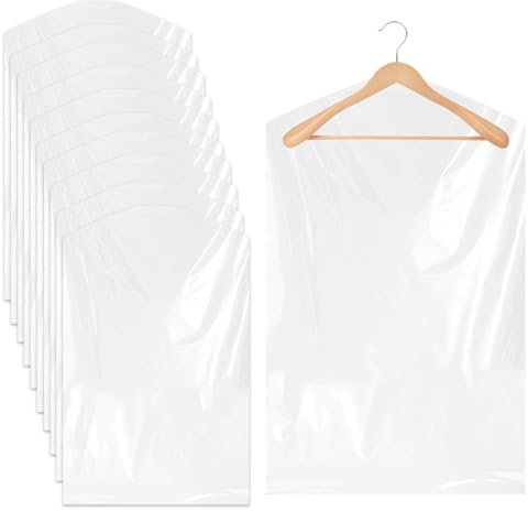 10 Pezzi 60x100cm buste trasparenti per vestiti,Copriabiti Antipolvere Trasparenti,Porta Abiti in Plastica,copriabiti da armadio,per Abiti,Camicie e Altro