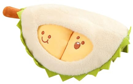 Durian-Plüschtiere,Durian-Plüschtier | Abnehmbare Durian-Puppe | Kreatives abnehmbares Durian-Kissen, Obst, niedlich, Peeling, Durian-Puppe, weiche Dekokissen für Weihnachten, Geburtstag