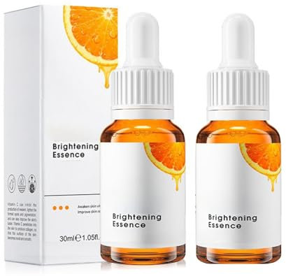 30ml*2 Gesichts Serum Vitamin C, Serum für Das Gesicht für Gesicht, Vegan Anti-Aging Gesichtsserum, Glow-Booster, Aufhellendes, Dermaroller Geeignet - Vegan Naturkosmetik für Augenpartie serum8 (1)