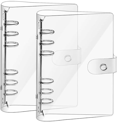 WhizNook Xyvor Ringbuch A5 mit 12 Stück Klarsichthüllen A5 | PVC 6-Loch Reißverschluss Ordner, a5 Binder Pockets Klarsichthüllen Ringbuch Binder Taschen für Bargeld Karten Zuhause Schule