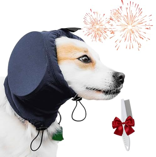 Orejeras Antiruido Cascos Aislantes Perro, Cascos Anti Ruido para Perros Petardos y Truenos (Azul, Medium)