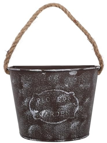 Yardwe Hängender Wandblumentopf Aus Metall Mit Hanfseil Für Sukkulenten Und Trockenblumen Dekorativer Pflanztopf Für Innen Und Außen Ideal Für Balkon Und Wanddekoration 11.4X13.7X11.4 cm