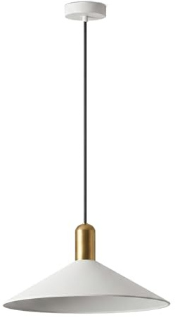 S-Cevada Vintage Industrielle 35cm Weiß Metall Pendelleuchte Hängeleuchte mit Goldener Fassung für Kücheninsel Esszimmer Restaurant Loft Flur Café Bar (Weiß)