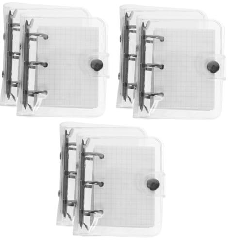 Tofficu 6 Sätze Mini-Ordner write board schreibhefte mini notbook Tagebuch-Notizbuch winziger Ordner Scrapbooking Memoboard Sammelalbum mit losen Blättern elegant Aluminiumlegierung Weiß