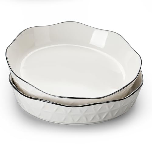 Pasta Bowls Set of 2, Small Pasta Bowls,Porcelain Salad Pasta Bowl,20cm Fruit Cake Mould,Stackable Oven Tableware for Lasagna