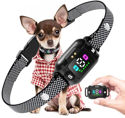 Feycig Collar Adiestramiento para Perros - Collar Antiladridos con 3 Modos de Eficiente, Recargable con 7 Niveles de Sensibilidad Ajustables, IP67 Cuello Entrenar Perros Grandes y Pequeños (Negro)