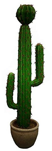 Ornaments 33 Gran Grande de Aspecto Natural Faux Saguaro Cactus Fake Desert Plant con decoración de macetas para decoración de la Oficina en casa Regalos Interiores-O 27.5x21x83cm (11x8x33