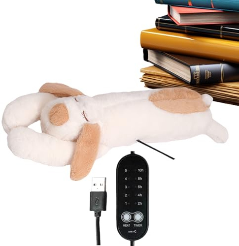 dzqad Period Stuffed Animal Heating Pad | Plush Warm Dog Toy - Electric USB Stuffed Toy Heating Pad Automatic Shut-Off Adjustable Temperature for Belly Back Shoulder Neck Period Kids Boys Adults