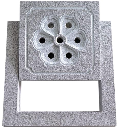 Quadratischer Schachtabdeckung aus Stein, Tragkraft 100 Kg, Rutschfest, Gullideckel mit Rahmen für Garten, Hof, Wohnhaus, Landschaft(Gray,20 * 3cm/8 * 1in)