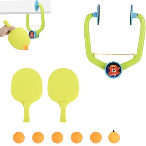 Penitue Tür Tischtennis Spiel Set, Hängender Tischtennis Trainer mit 2 Schlägern & 6 Bällen Tragbares Verstellbares Türrahmen Spiel für Kinder Erwachsene Indoor Zuhause Büro