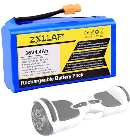 ZXLLAFT Ersatzakku 10S2P Lithium-Akku 36V 4,4Ah Hoverboard-Akkus 36V Wiederaufladbare Akkus mit XT60-Anschluss für 100W - 200W Motor-Kit,36v4.4ah 1pack