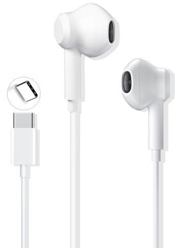 ALIANSHENG Écouteurs Filaires USB C,Casque Intra-Auriculaires Microphone et
