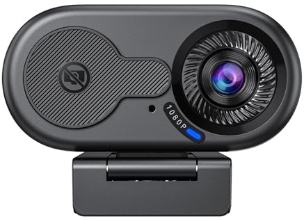 EMEET Webcam 1080P per PC, C100 Webcam per Portatile con Microfono, Web cam HD con Copertura per la Privacy, Fotocamera per Computer 66°, Plug&Play, Fotocamera USB per OBS/Twitch/YouTube/Windows/Mac