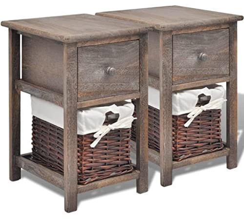 vidaXL Nachttische 2 STK. Holz Braun