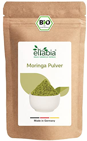 Bio Moringa Pulver 100g aus Indien | Moringa Oleifera Blattpulver in Premium Rohkost Qualität | 100% rein ohne Zusätze Vegan | (DE-ÖKO-007)