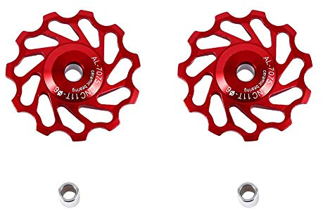 Umwerfer Flaschenzug 11T 13T Keramisches Aluminium Stützrad hintere justieren Geschwindigkeit 7/8/9/10 3 Farbe(11T-Rot)